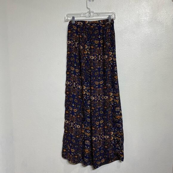 Forever 21 Navy Boho High Waist Wide Leg Pants Sz XS - Picture 8 of 10